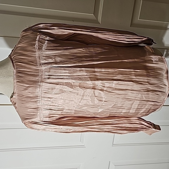 Elie Tahari NWT pink champagne color, size small button-down. Shinny fab… - Picture 6 of 12